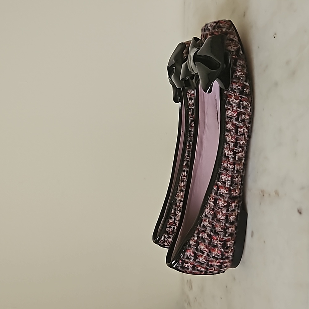 RED VALENTINO - pretty pink and black tweed bow flats